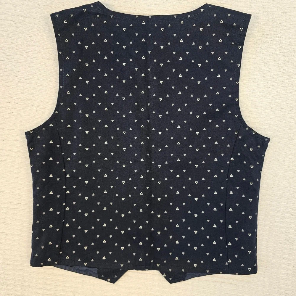 Teamspirit Boys Navy Blue Gold Triangle Print Waistcoat Vest Pocket Square 3-4Y